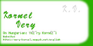 kornel very business card